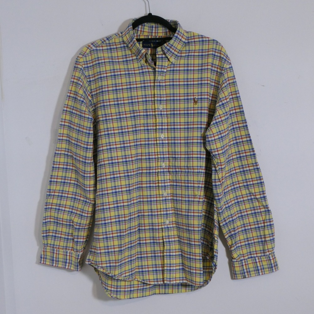Distressed Ralph Lauren Mens Yellow Plaid – Perfectly Lived-In Style - Upcycle